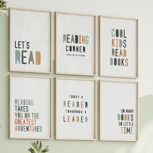 Kids Reading Corner Set of 6 Montessori Reading Nook Wall Art Decor - Etsy