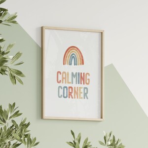 Rectangular Calm Signs Calm Corner Sign Wall Art Instant Download Mental Health Classroom ...
