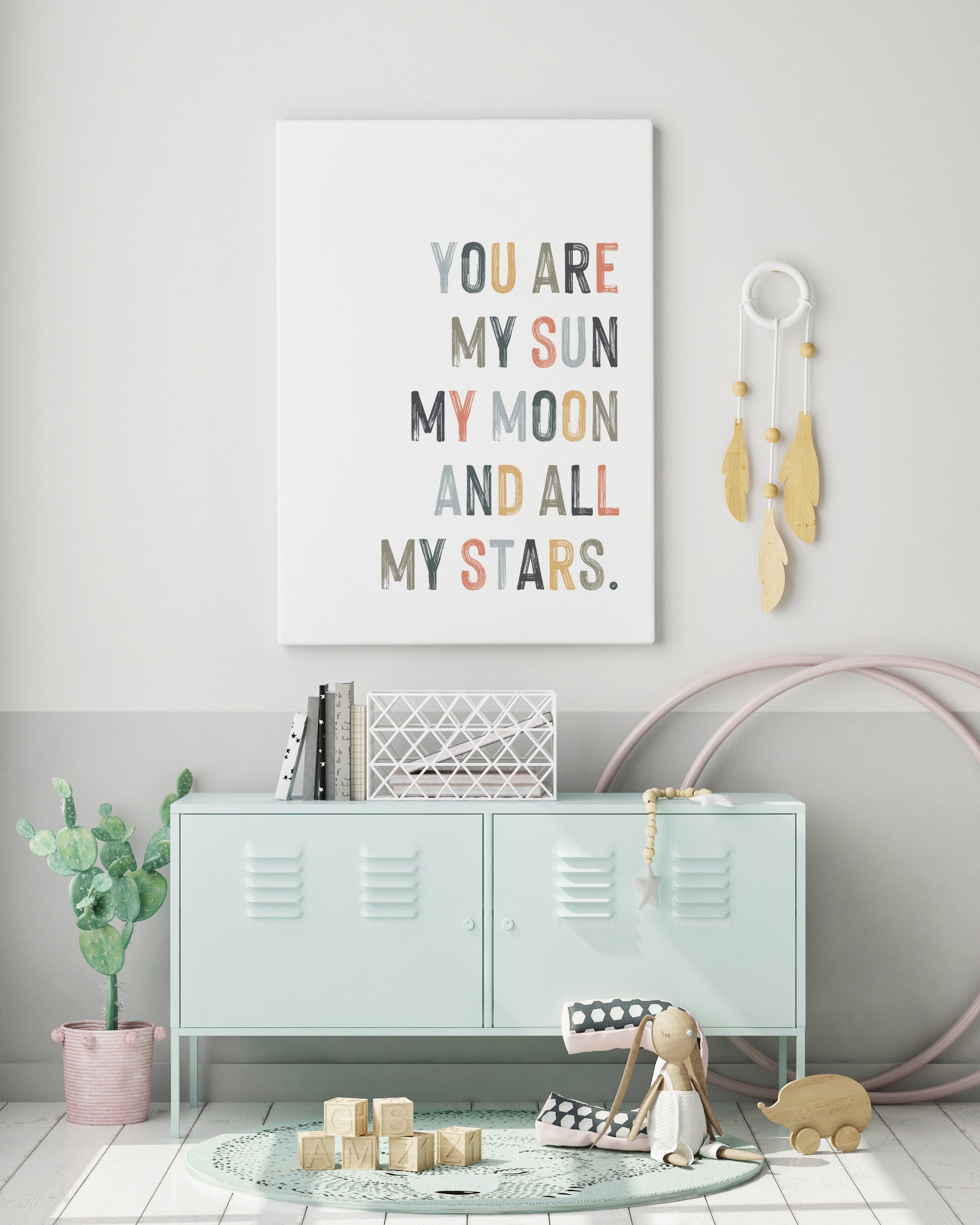 You Are My Sun My Moon and All My Stars Nursery Room Wall Art Playroom ...