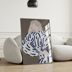 Abstract People Art Mid Century Minimalist Print Modern Wall Decor Boho Faceless Woman Poster