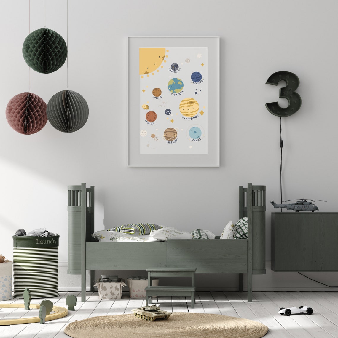 Solar System Print Learning Planets Space Nursery Poster Educational ...