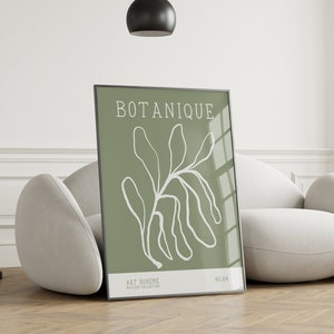 アートボエーム BOTANIQUE セージグリーン 展示会ポスター マティス風 抽象アート 装飾 花柄 スカンジナビア ウォールアート
