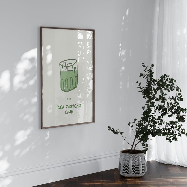 Matcha Lover's Delight Kitchen Wall Art Print Refreshing Iced Matcha