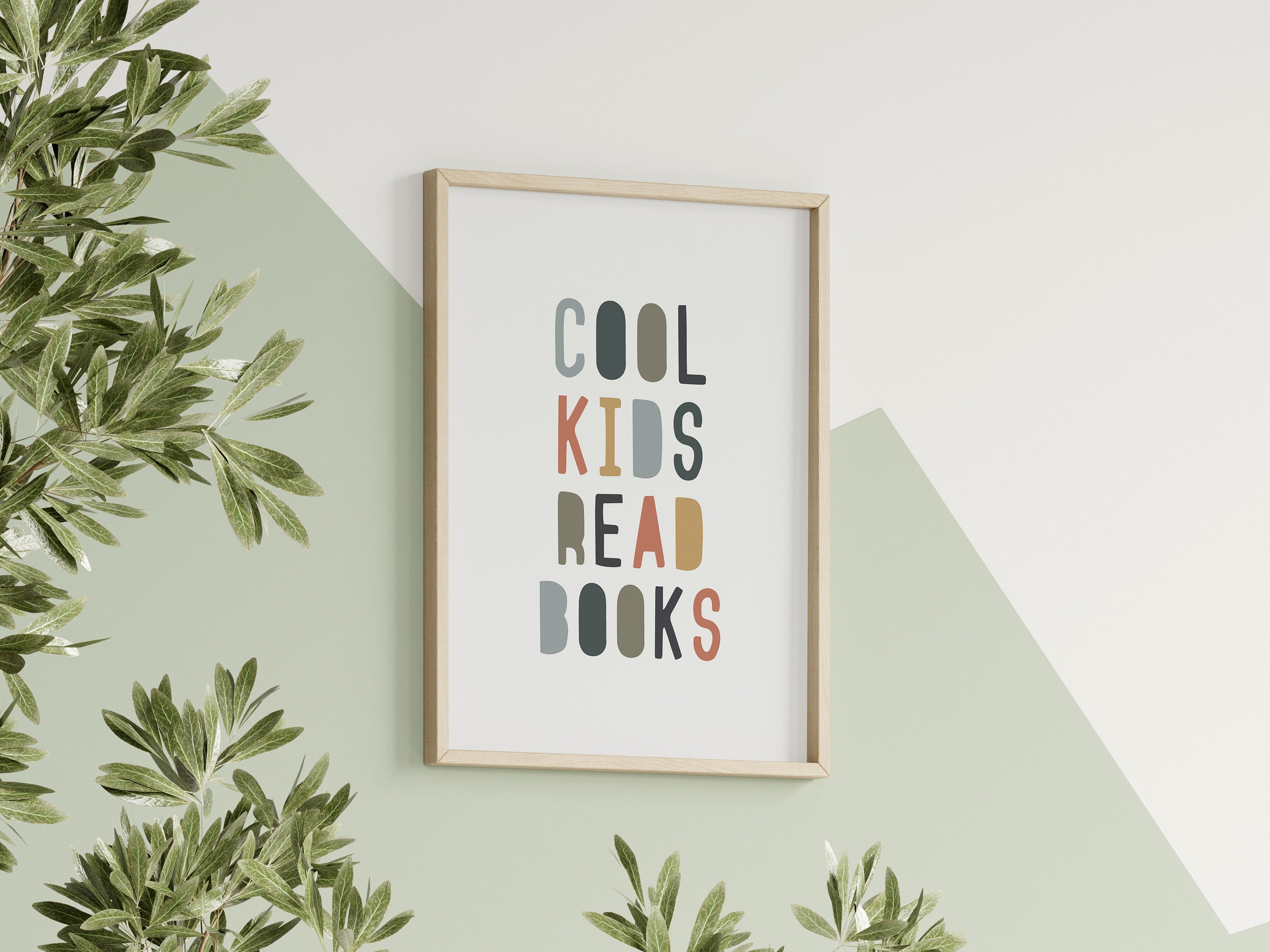 Cool Kids Read Books Quote Sign Book Lover Gift Boho Kids Wall Decor ...