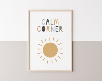 Mindfulness Calm Corner Sign Wall Art Instant Download Calming Corner Print