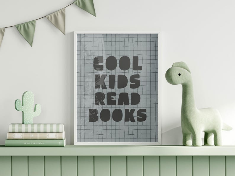 Whimsical Kids Montessori Reading Corner Wall Art Decor Eclectic Wall ...
