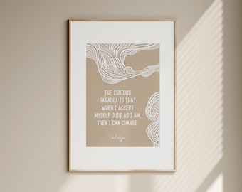 Carl Rogers Quote Psychology Art Poster Psychotherapist Gifts Minimalist Office Decor Social Worker Quotes Therapist Gift