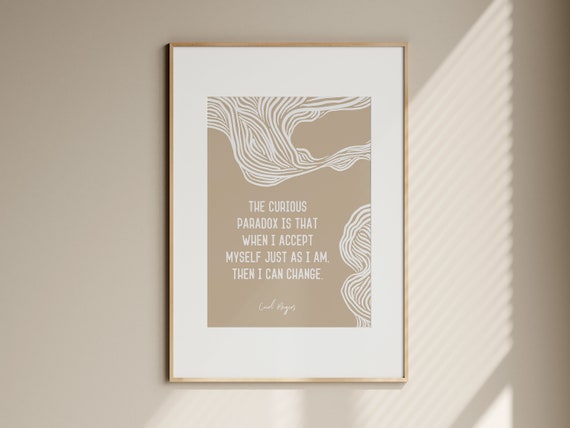 Carl Rogers Quote Psychology Art Poster Psychotherapist Gifts Minimalist Office Decor Social Worker Quotes Therapist Gift