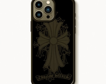 Black Chrome Hearts Logo Phone Case Protective Bumper Magsafe
