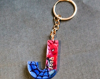Spiderman and Venum Personalized Keychain With Name Initials and circle GOOD FOR GIVEAWAYS