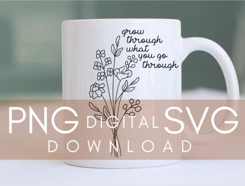 Flower Outline Svg / Flower Quote Svg / Positive Quote Svg / Wild