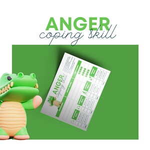 Anger Coping Skill Worksheet Printable for Kids & Teens-Child Therapy Counseling Mental Health CBT