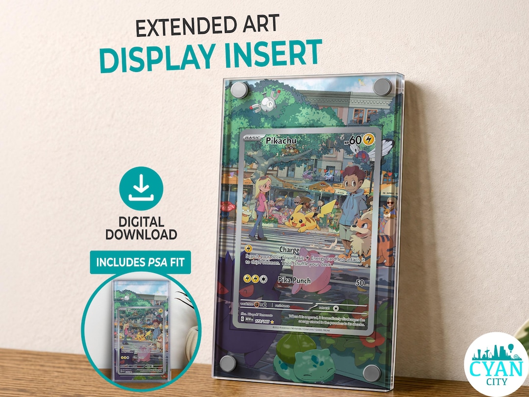 PIKACHU 173/165 151 | Extended Art Display Frame (printable Insert) - Etsy