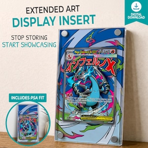 MEGA CHARIZARD X EX Extended Art Display Frame | Pokémon Card Printable Insert | Mega Evolution Promo 023