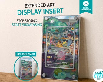 151 173/165 PIKACHU Cornice per esposizione con illustrazione estesa / Inserto stampabile per carta Pokémon