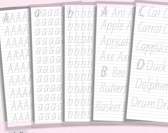 Italic Monoline Script Practice Sheets: A4 Calligraphy Tracing (Digital Download)