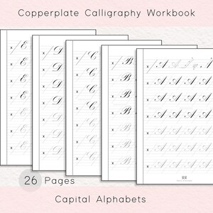 Copperplate Calligraphy Worksheets, Copperplate Calligraphy Workbook ...
