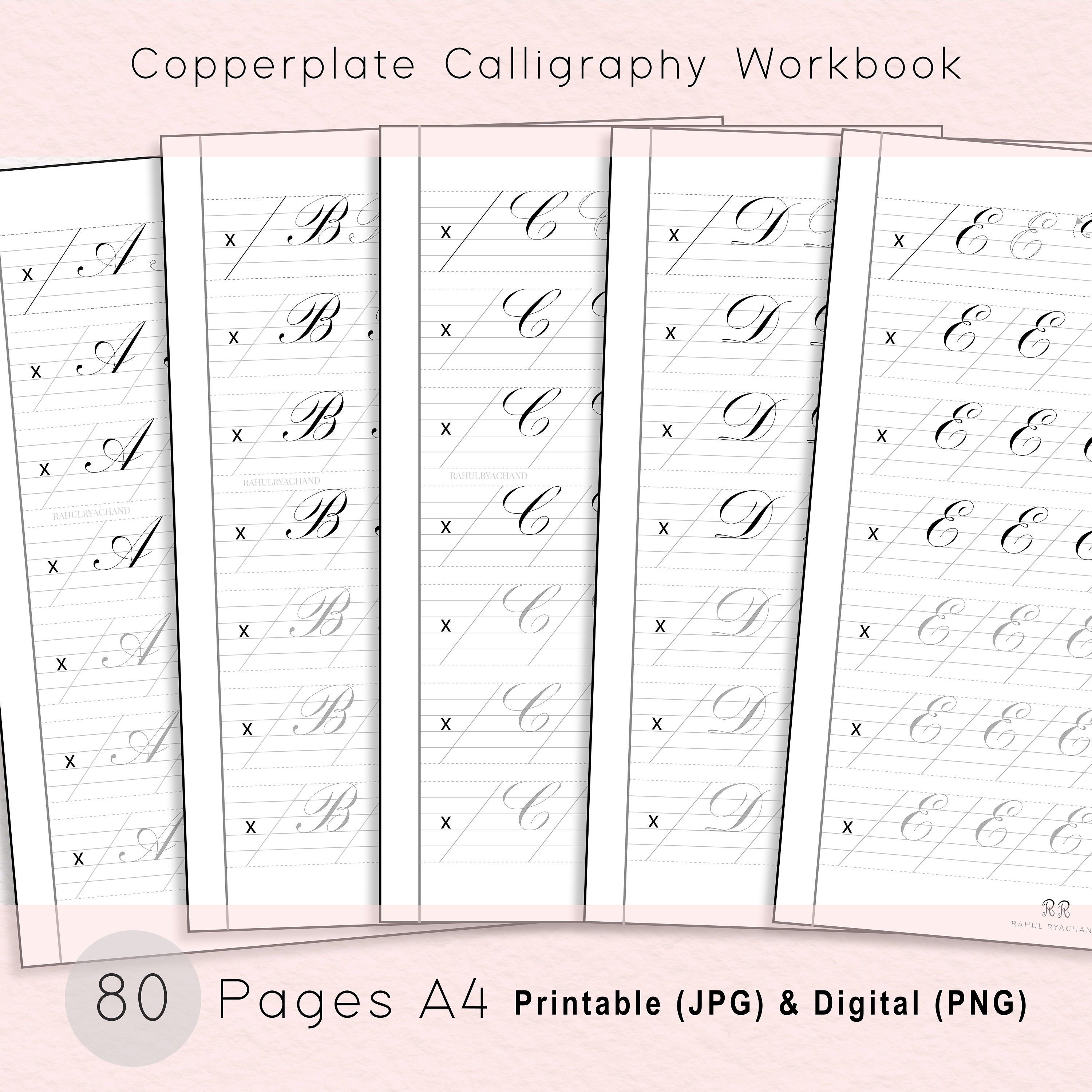 Copperplate Calligraphy Practice Sheets, Worksheet, Engrosser Script ...
