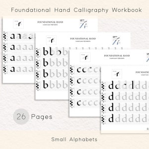 Calligraphy Practice, Worksheet, 80 Pages A4 Learn Calligraphy Skills, Foundational Hand Script, Workbook, Basic Strokes to Alphabets, Words