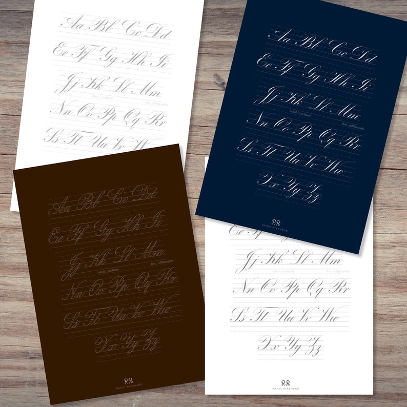 Copperplate Calligraphy, Alphabets Practice, Tracing Worksheets, A4 ...