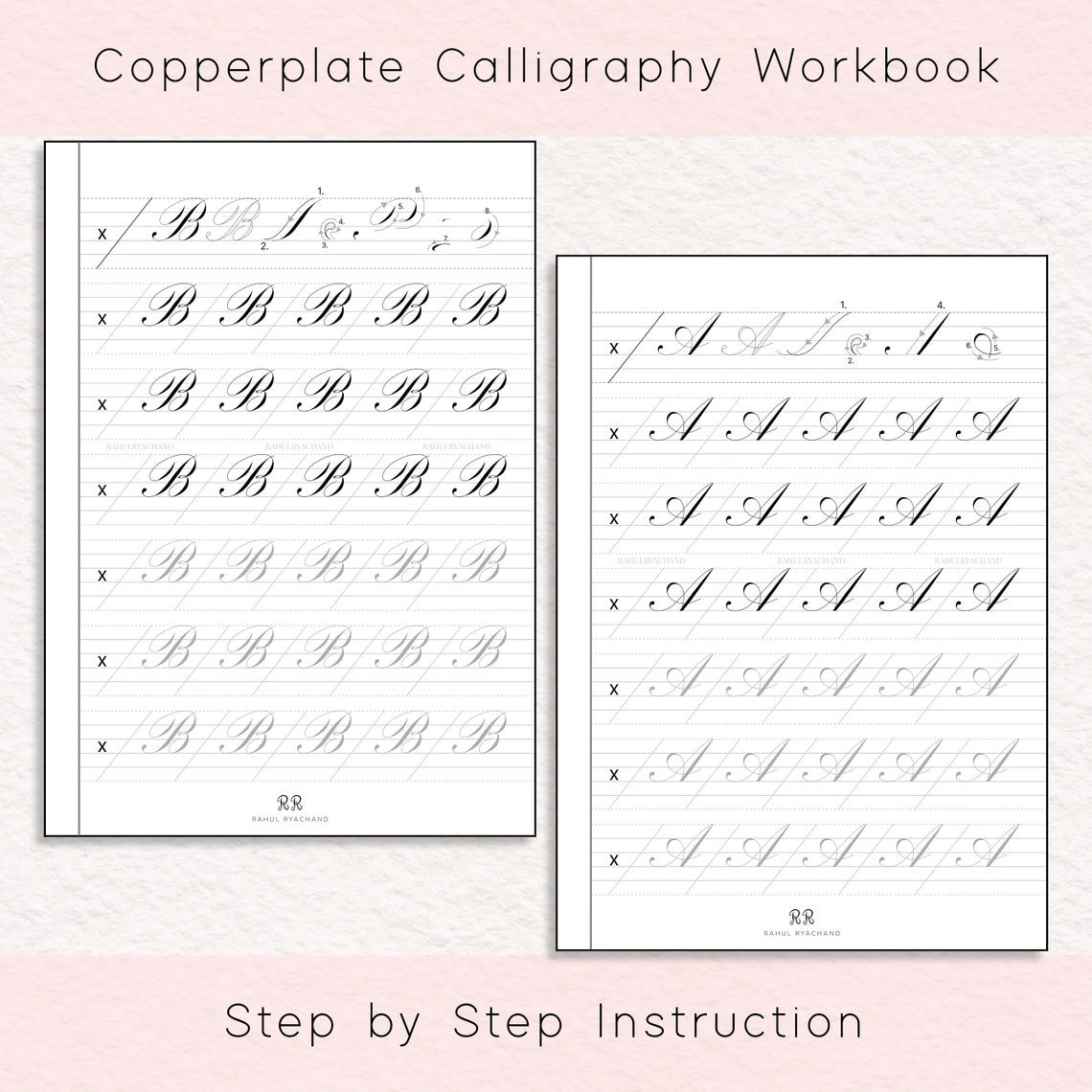 Copperplate Calligraphy Practice Sheets, Worksheet, Engrosser Script ...
