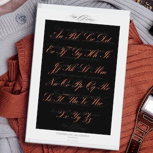 Cahier d'exercices PDF sur la calligraphie sur cuivre - 100 pages pour les débutants et les artistes - traits, lettres, mots