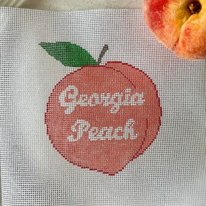 Georgia Peach Needlepoint Canvas