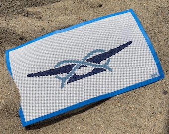 Rope cleat nautical 13 mesh hand-painted needlepoint canvas