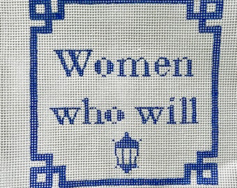 Wellesley College "Women Who Will" Needlepoint Canvas