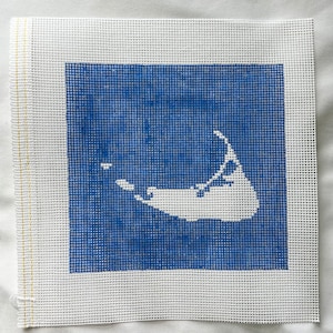 Summer Town Outline Needlepoint Canvas