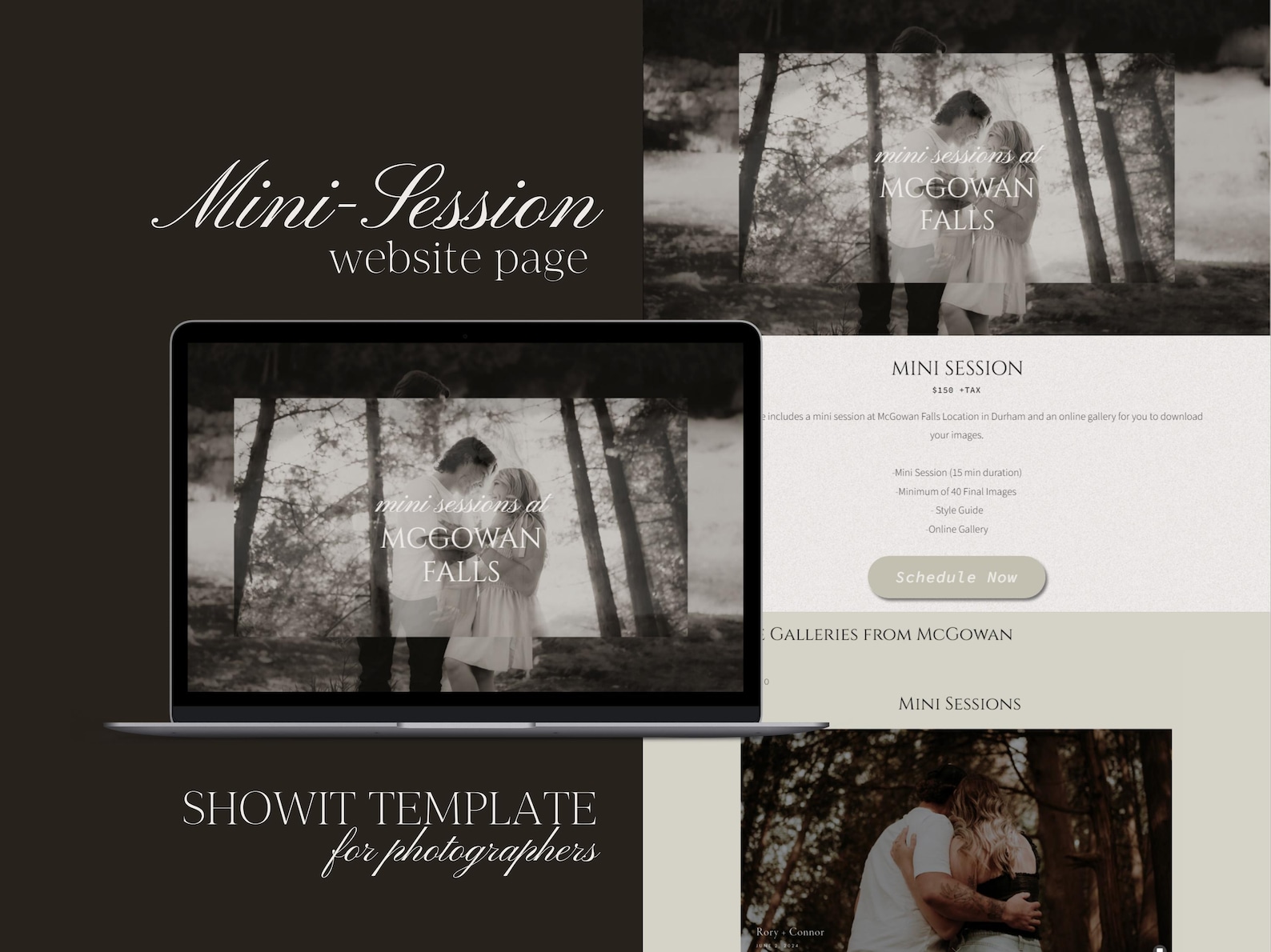 Showit Mini Session Photography Page Template, Showit Website Template ...