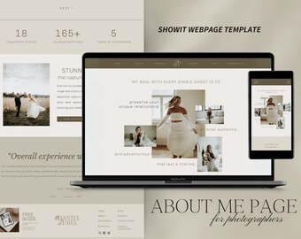 Showit About Me Page, Website Template, Webpage Template, Photographer Website, Professional Website, Customizable Website, Showit Website