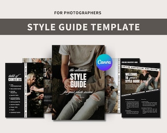 Canva Style Guide Template for Photographers | Photography Business Marketing Customizable Client Welcome Packet