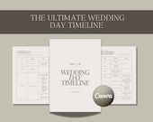 Wedding Timeline Customizable Canva Template, Digital and Printable Wedding Schedule, Wedding Planner, Wedding Coordinator Checklist