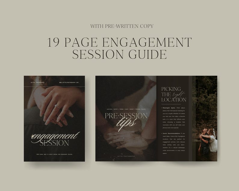 Canva Engagement Photography Client Welcome Packet | Customizable Engagement Wedding Guide Template With Pre-Written Content image 4