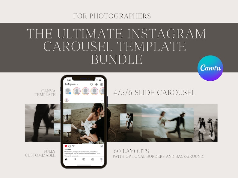 Ultimate Carousel Design Ultimate Instagram Carousel Bundle | Social Media Editable Canva ...