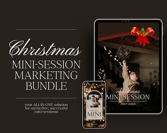 Christmas Mini Session Bundle, Mini Session Marketing Set, Session Prep Guide, Social Media Templates, Editable in Canva, Fall Mini Session