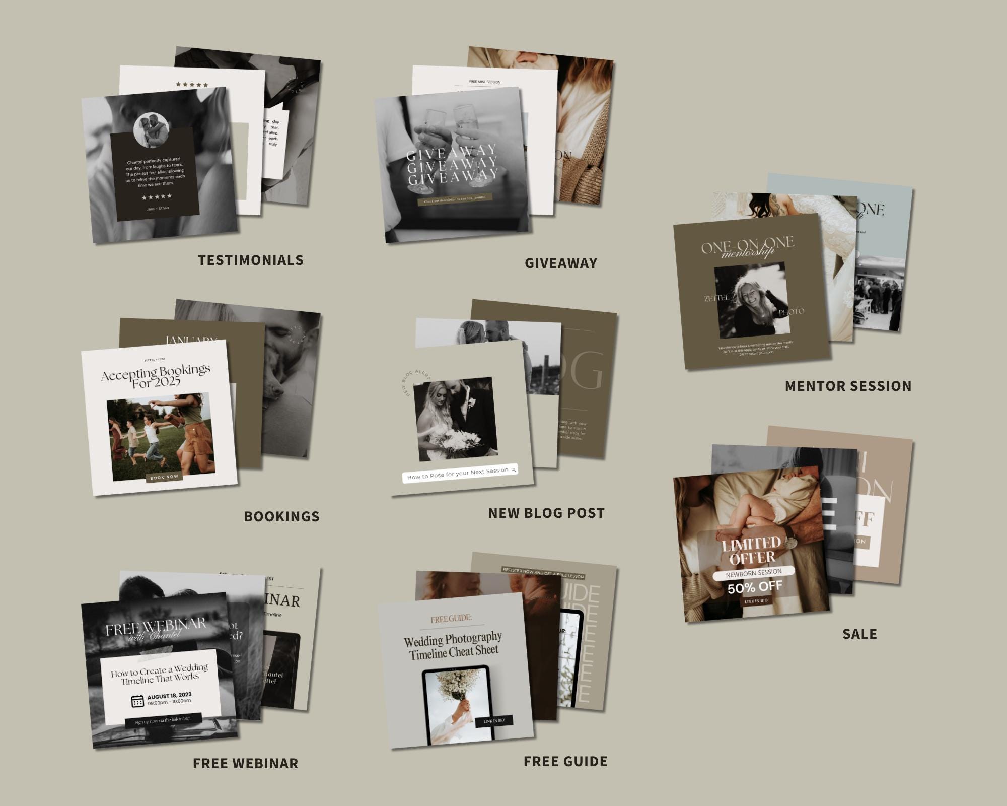 CANVA 70 Instagram Post Templates for Photographers, Instagram Stories ...