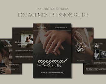 Canva Engagement Photography Client Welcome Packet | Customizable Engagement Wedding Guide Template With Pre-Written Content