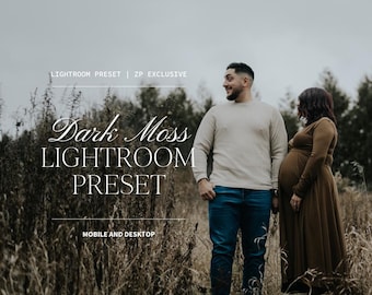 Lightroom Preset Dark Moss | Grainy Film Aesthetic | Mobile and Desktop (XMP)