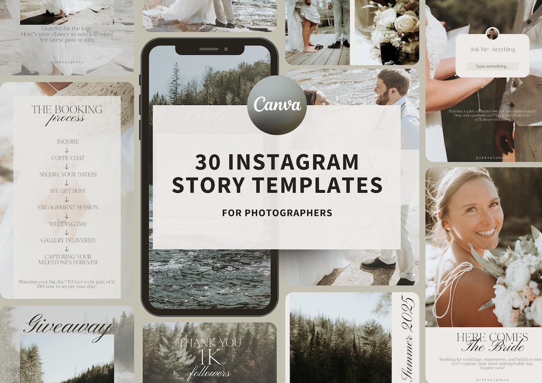 Canva Instagram Story Template for Photographers, Customizable IG ...