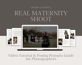 Maternity Photoshoot Video Tutorial Guide, Pregnancy Photoshoot Posing Prompts, Poses Ideas for Photographers,