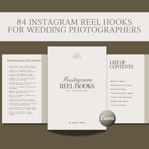 84 High-Converting, Scroll-Stopping Instagram Reel Hooks Wedding Photographers, Social Media Content, Photography Business Marketing
