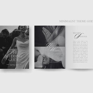 May include: A black and white wedding guide with the text "The Wedding Guide" and "Second Shooter" on the cover. The guide features images of a bride and groom.