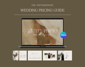 Canva Wedding Pricing Guide Template, Customizable Photography Services Pricelist for Wedding Photographers
