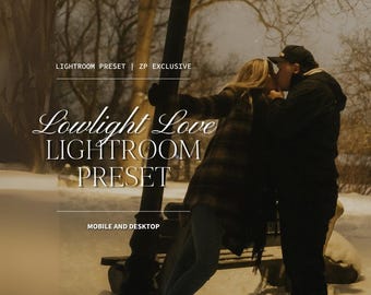 Lowlight Love Lightroom Preset, Moody Preset for Mobile & Desktop, Lightroom Preset, Golden Hour Preset, Film Preset, Grainy Preset, XMP