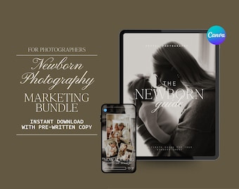 CANVA Newborn Session Photography Marketing Bundle | Welcome Guide, Instagram Story, Email Templates with Pre-Written Copy