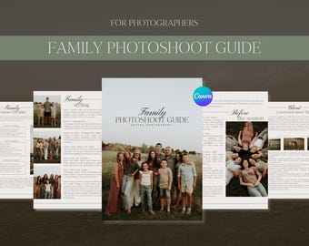 Canva Family Photography Guide | Family Photoshoot Customizable Client Welcome Packet Template with Pre-Written Copy for Photographers