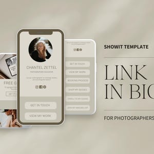 Showit Link in Bio Template, Bio Link Template, Showit Template, Showit Website, Social Media Links, Social Media Templates