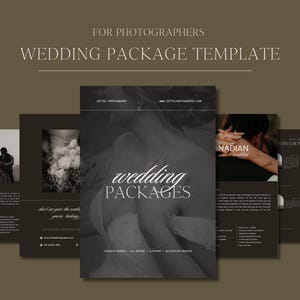 Modelo de pacote de casamento, preços de casamento, pacotes de fuga, guia de preços, guia de casamento, modelo Canva, modelos personalizáveis